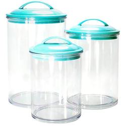 Calypso Basics by Reston Lloyd Acrylic Storage Canisters, Set of 3, Turquoise