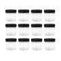 ljdeals 2 oz Clear PET Plastic Jars with Lids, Refillable Empty Round Containers, Pack of 12, BPA Free, Made in USA, Perfect for Kitchen, Cosmetic, Lotion, Personal Care Products and more