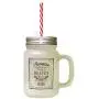 Brown Because Someone Love In Heaven Heaven In Our Frosted Glass Mason Jar With Straw