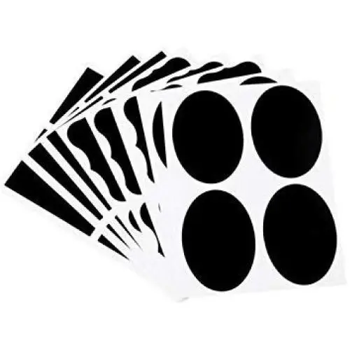 36Pcs/lot Chalkboard Lables Jar Bottle Stickers Home Kitchen Jars Blackboard Stickers Multi Size Chalkboard Labels Tag,Black