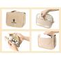 SacSage Hanging Travel Toiletry Bag for Women and Men, Waterproof Portable Shower Bag, Built-in Quality Hook, Bathroom and Cosmetic Makeup Organizer Bag (Beige)