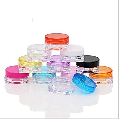 Feadem 60 Pieces 5g Cosmetic Container, Square Empty Cosmetic Pots Cosmetic Jars Travel Refillable Clear Plastic Makeup Containers Cosmetic Jars with for Creams/Powder/Mineral Make Up Cosmetic Bottles