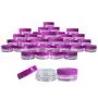 100 Stück Beauticom 3G/3ML Klare Glasbehälter mit PURPUrlsuch Kopfkappen für Peelings, Öle, Toner, Salben, Cremes, Lotionen, Make-up Proben, Lippenbalsam - BPA-frei