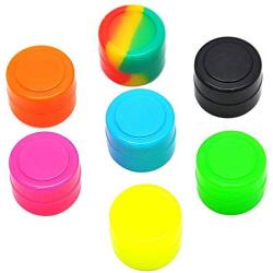 Symons 100Pcs Food Grade Non-Stick Silicone Wax Dab Containers Multi Use Storage Jars with Non Stick Wax Oil Random Color(2ML)