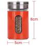 Portable Spice Storage Canister, Kitchen Seasoning Container Jar Set With Rotating Hole Glass Spice Jar Set Household Condiment Jar-e