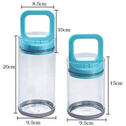 Nrpfell 2Pcs Pull Type Glass Food Storage Bottlevacuum Sealed Can Heat Resistant Miscellaneous Grains Storage Tank Storage Cup Candy Jar