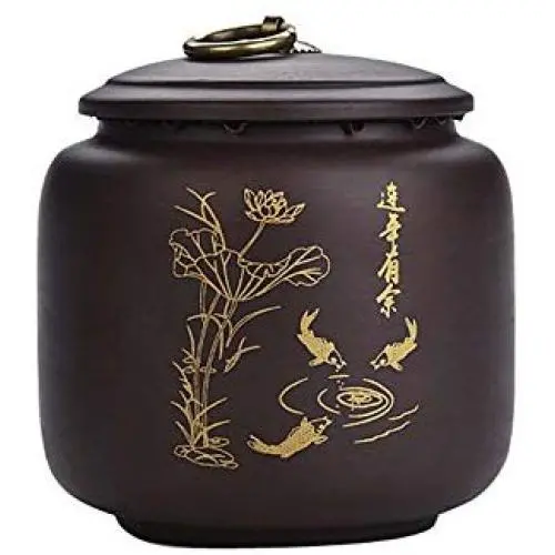 Koala Superstore Lila Tongefass Chinese Stil Teebehälter mit Luftdichtem Deckel, Nr. 002, 730ml
