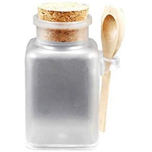 1PCS 300ML 300Gram(10.5oz) Clear Square Plastic Bottel With Cork Stopper And Spoon Storage Container For Make Up DIY Home Packaging Creams Bath Salts