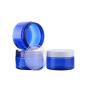 2PCS 100G/100ML(3.5oz) Blue Refillable Empty Plastic Cream Jars Bottes Sample Cosmetic Makeup Container with Mixture Screw Top Cover and Inner Cap for Emulsion Hand Lotion