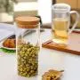 UPKOCH Clear Glass Canisters Food Storage Jar Tank Sealed Cans for Nuts Flowers Coffee Bean Loose Tea with Cork 300ml