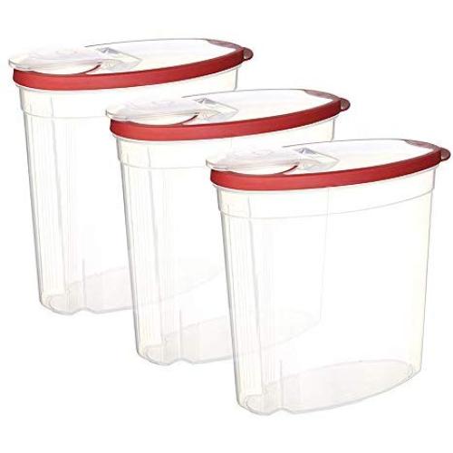 Rubbermaid 745176257628 Cereal/Snack Storage Container Each 1.5 Gal 3-Pack, 1.5 Gallon, Red