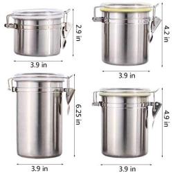 Radish Stars Sealed Leak-Proof Food Storage Container Stainless Steel Container Set of 4 Jar Sets for Food Preservation & Space Saving in Home, Office, Camping, Traveling - Diameter in 3.9 inch