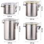 Radish Stars Sealed Leak-Proof Food Storage Container Stainless Steel Container Set of 4 Jar Sets for Food Preservation & Space Saving in Home, Office, Camping, Traveling - Diameter in 3.9 inch