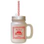Red Where Thou Are That Is Home Frosted Glass Mason Jar With Straw