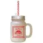 Red Where Thou Are That Is Home Frosted Glass Mason Jar With Straw