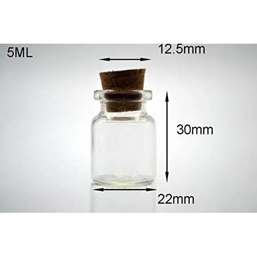 50 pcs Flacons en Verre 2230mm avec Bouchon DIY Jars de Rangement Transparents pour Fabrication Artisanale, Contenants, Ampoules, Pendentifs, Nouvelle Arrivée Cadeau