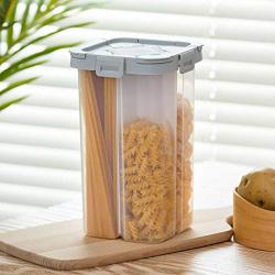 CANAFA Transparent Food Grain Seal Storage Multi Compartments Cans Jar Tank Divider Boxes Kitchen Plastic Rice Container