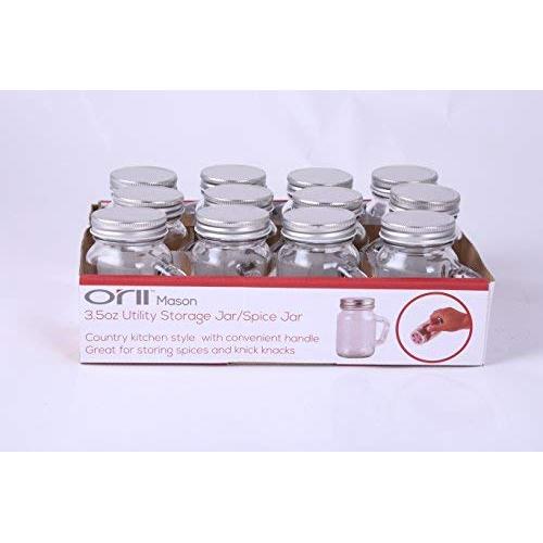 Orii 3.5oz Mason Utility Storage Jar/Spice Jar (12 JARS)