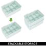 mDesign Stackable Plastic Tea Bag Holder Storage Bin Box for Kitchen Cabinets, Countertops, Pantry - Organizer Holds Beverage Bags, Cups, Pods, Packets, Condiment Accessories - Mint Green/Clear