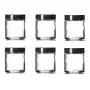 Bocal en verre transparent de 150 ml (4 oz) avec couvercle noir - Pack de 6 (150 ml, transparent) Bocal en verre transparent de 150 ml (4 oz) avec couvercle noir - Pack de 6 (150 ml, transparent)