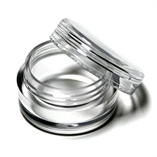 25 Stück Kunststoff Klarsicht Runde Kosmetikbehälter Augeneyeshadow-Creme-Nail Art Jar Container Pot Case Holder Flaschen