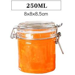 Yl Ly Glass Sealed Jar Lemon Passion Fruit Honey Bottle Transparent Food Storage Milk Powder Household Size Circle 250Ml