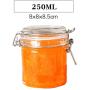 Yl Ly Round Glass Sealed Jar Lemon Passion Fruit Honey Bottle Transparent Food Storage Milk Powder Household Single Round 250Ml