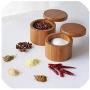 Wooden Spice Shaker Jar Sugar Salt Pepper Herbs Toothpick Storage Bottle BBQ Spice Storage Box with Lid for kitchen accessories,as picture