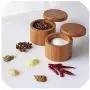 Bouteille de stockage pour épices, sel, poivre, herbes, cure-dents, avec couvercle en bois pour cuisine, accessoires de cuisine.