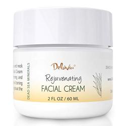 Face Moisturizer Cream with Organic Aloe Vera, Organic Coconut Oil, Vitamin C, Vitamin E and Rosehip Oil. Daily Facial Lotion for Dry Skin, Sensitive Skin. Rejuvenating Facial Cream by Deluvia