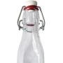 Viva Haushaltswaren - 4 Small Glass Bottles with Clip Closure, 250 ml (Square Shape) for self-Filling. Includes Funnel