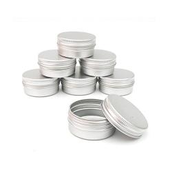 12PCS 5ML 0.2oz Silver Round Tin Containers With Tight Twist Screw Cap Aluminum Metal Cosmetic Case Jar Storage Travel Can For Lip Balm Nail Art Tea Powder Cream Candles Eye Shadow Crafts Jewelry