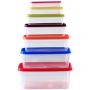 uirend Rectangular Crisper Boxes - 7PCS Storage Jars Rainbow Plastic Tubs Microwave Freezer Box Ideal for Lunches and Meal Prep