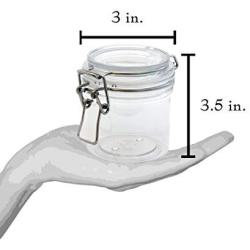 The Grindstone | Assorted Set of PET Plastic Kilner Style Jars | Round Clear Acrylic | Airtight Mason Style Canister Lids | Set of two 5 oz & two 7 oz Storage Jars | Pack of 4