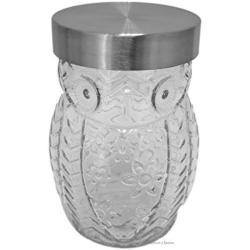 Clear Glass Owl Shaped 42oz Large Biscotti Cookie Storage Canister Display Jar