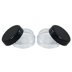 50 Empty, Black, 5 Gram Plastic Pot Jars, Cosmetic Containers, with Lids. (5 Gram - 50pk, Black)