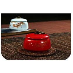 Ceramic Tea Can Travel Bulk Small Tea Jar Sealed Cans Teacaddy Teaset Food Storage Tank 2 Colors Optional,Red