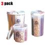 XHSP 3 Pack Food Storage Containers with Lids,Grain Storage Bin,Classification Storage Transparent Sealed Cans Versatile Dry Goods Food Storage Tank Storage Tank