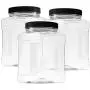 Bouteilles de Stockage en Plastique 48 Oz avec Couvercles - Pack de 3 – Grands Conteneurs Clairs de 48 Oz – Carrés, Sans BPA, Étanchés avec Poignées Ergonomiques – Multi-Usage Bouteilles de Stockage en Plastique 48 Oz avec Couvercles - Pack de 3 – Grands Conteneurs Clairs de 48 Oz – Carrés, Sans BPA, Étanchés avec Poignées Ergonomiques – Multi-Usage