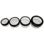 Travel Sample Plastic Clear Jar w Window Black Rim Cap 4 Kind of Capacities (1 Set) Travel Sample Plastic Clear Jar w Window Black Rim Cap 4 Kind of Capacities (1 Set)