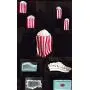 Popcorn University Ceramic Popcorn Container with Lid - Decorative Cookie Jar for Kitchen Counter Food Storage, Table Centerpiece, Vase & More - Red Striped Home Movie Theater Room Décor, 13&quotx4.5&quotx8"