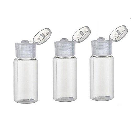 12Pcs 15ml/0.5oz Empty Plastic Sample Bottle Container Jar Pot Vial with Flip Lid Perfect for Emollient Water Shower Gel Emulsion Etc(Clear)