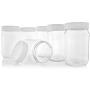 Pinnacle Mercantile Crystal Clear Plastic Mason Jars with Screw on Liner Lids 16 oz Set 6 Made in USA