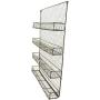 Metal Spice Rack Kitchen Wall Mount 4 Tier Metal Wire Spices Organizer Pantry Cabinet Chicken Wire Hanging Wall Mounted Cupboard Herbs Seasoning Jars Storage Organizer Antique Brown