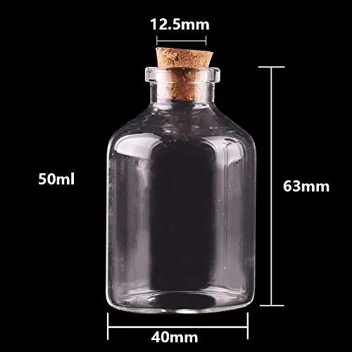 Bouteilles et Jars de Rangement | 20 Pièces Bouteilles en Verre de 50ml/60ml avec Bouchon – Vials pour Épices, Cadeaux, Artisanat Bouteilles et Jars de Rangement | 20 Pièces Bouteilles en Verre de 50ml/60ml avec Bouchon – Vials pour Épices, Cadeaux, Artisanat