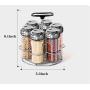 CSPFAIRY Lead Free Glass Creative Spice Box Salt and Pepper Flavoring Jar Barbecue Bottle Rotating Exit 7 Pcs/Set Kitchen Supplies