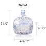 Danmu 1Pc of Lead Free Glass Candy Dish Storage Jar with Lid Cookie Jar Jewelry Box Buffet Jar Biscuit Container (260ML)