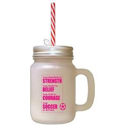 Hot Pink Trade Weakness Strength Doubt Belief Trade Fear For Frosted Glass Mason Jar With Straw