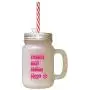 Hot Pink Trade Weakness Strength Doubt Belief Trade Fear For Frosted Glass Mason Jar With Straw Hot Pink Trade Weakness Strength Doubt Belief Trade Fear For Frosted Glass Mason Jar With Straw