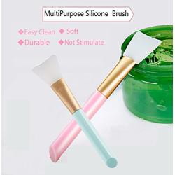 Lemoncy 4 pc Silicone Facial Mask Brush Makeup Applicator Brush Hairless Mask Mud Brush Tools Mask Applicator Makeup Cosmetic Brush for Facial Eye Mask DIY Needs (4 pc)